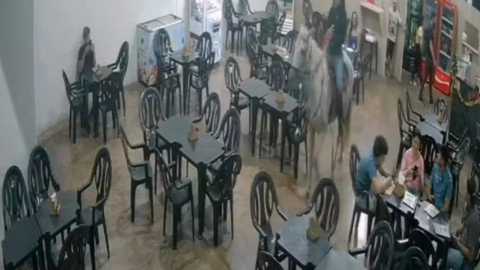 Woman Enters Pizzeria On Horseback, Surprising Owner And Customers