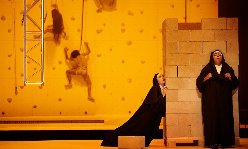 Opera With Relationships On Stage And “Nuns” As They Came Into The World Ends With Audience Receiving Medical Care