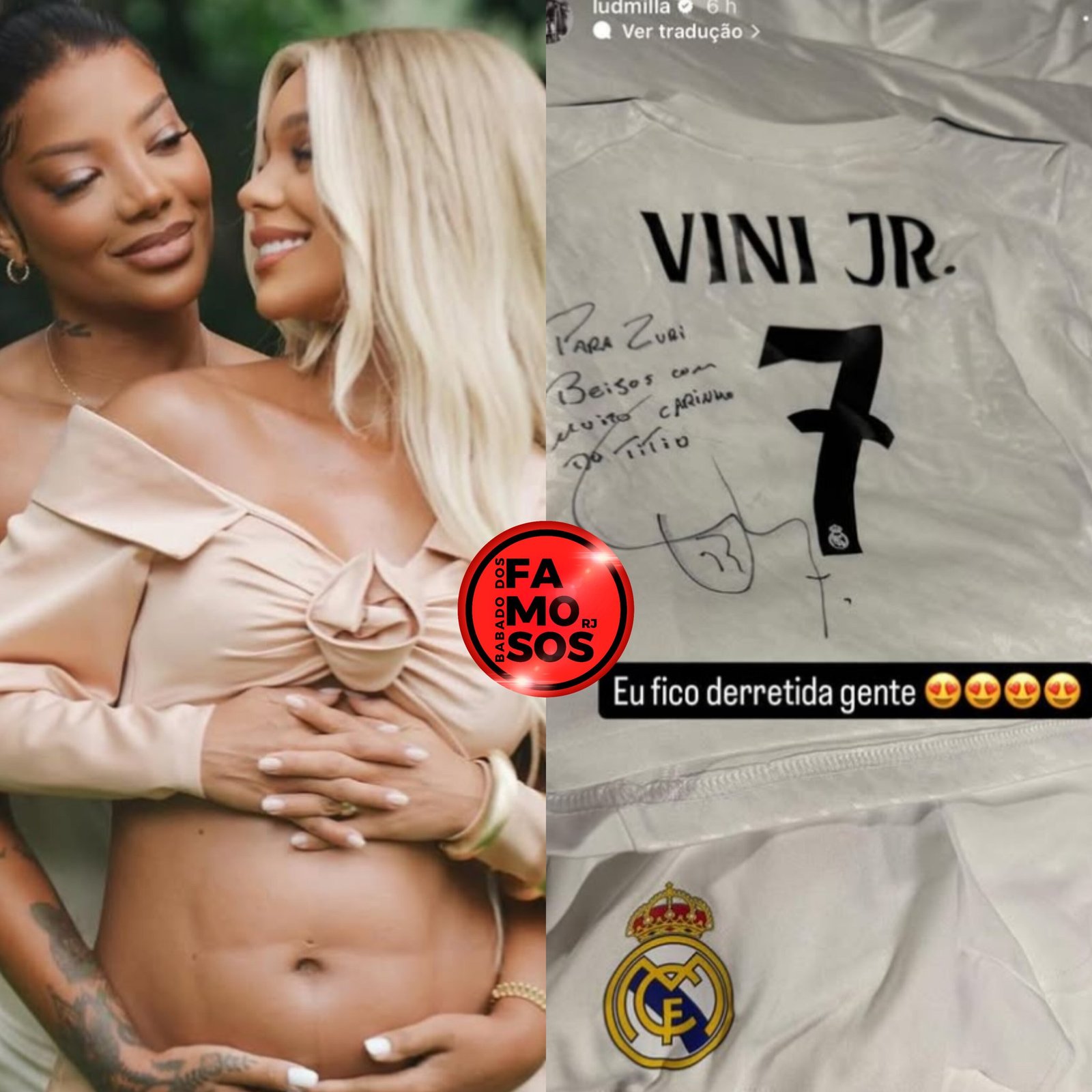 Vinicius Jr. Presenteia Zuri, Filha De Ludmilla E Brunna Gonçalves, Com Uma Camisa Autografada