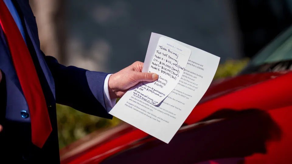 Trump Bought a Tesla, But First He Checked Price Notes
