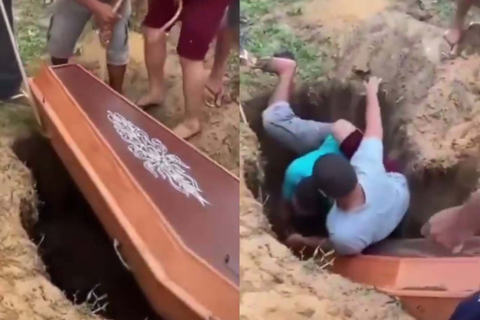 VÍDEO: Homens se Desequilibram e Caem Sobre Caixão em Velório — Momento Inusitado Viraliza nas Redes