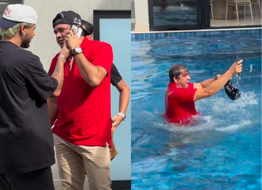 Vídeo: Zé Felipe Atira Celular de Amigo na Piscina e Incendeia Web