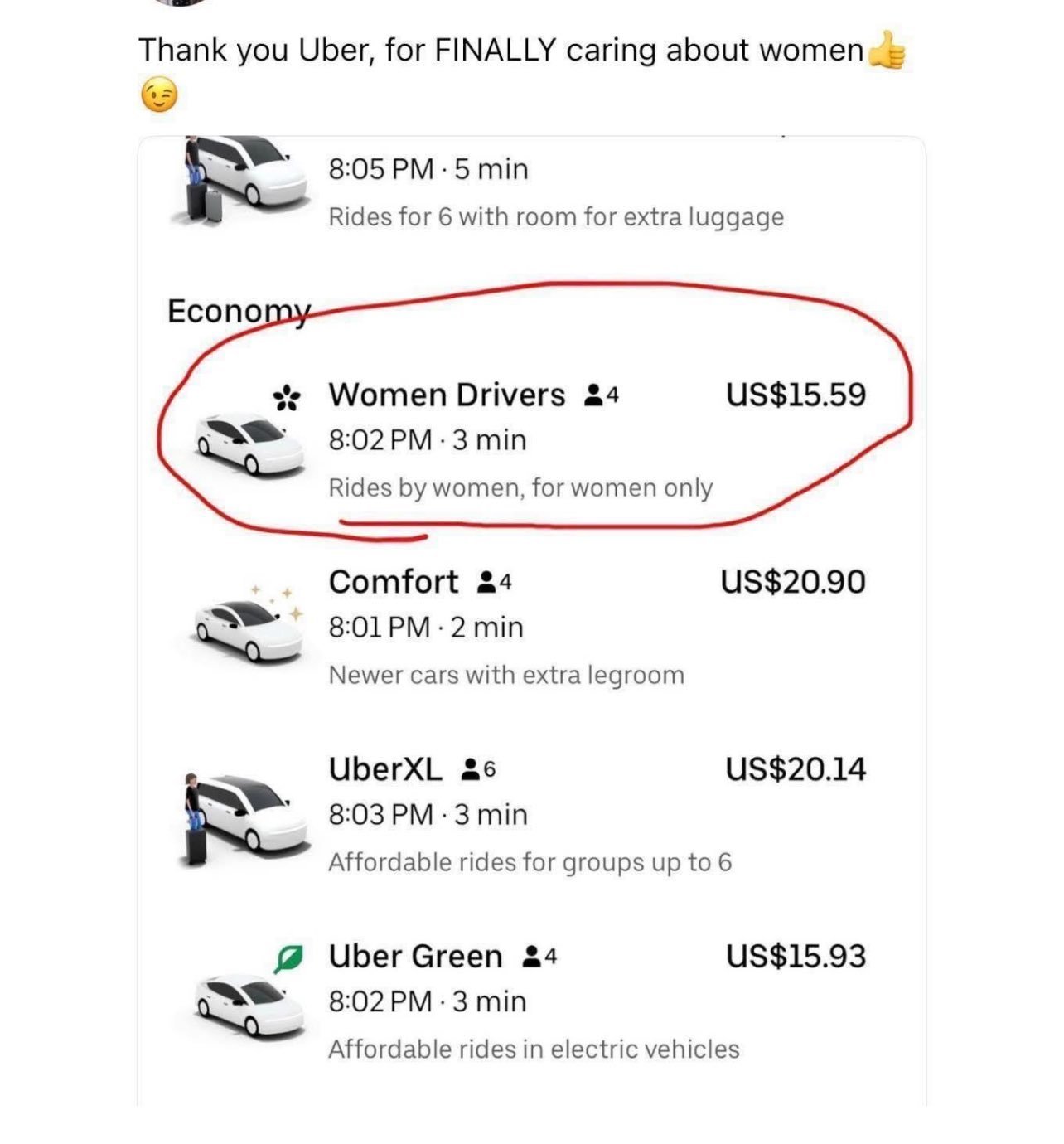 Uber Drops Female-Only Driver Option for Non-Men in U.S. Pilot