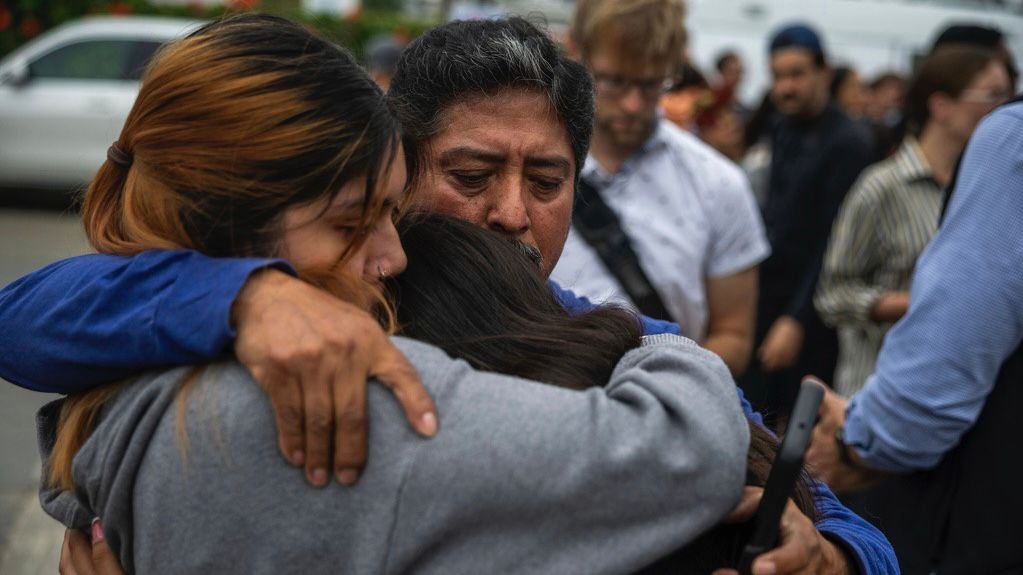 Illegal detained by ICE at a car wash in Culver City of Los Angeles on Tuesday