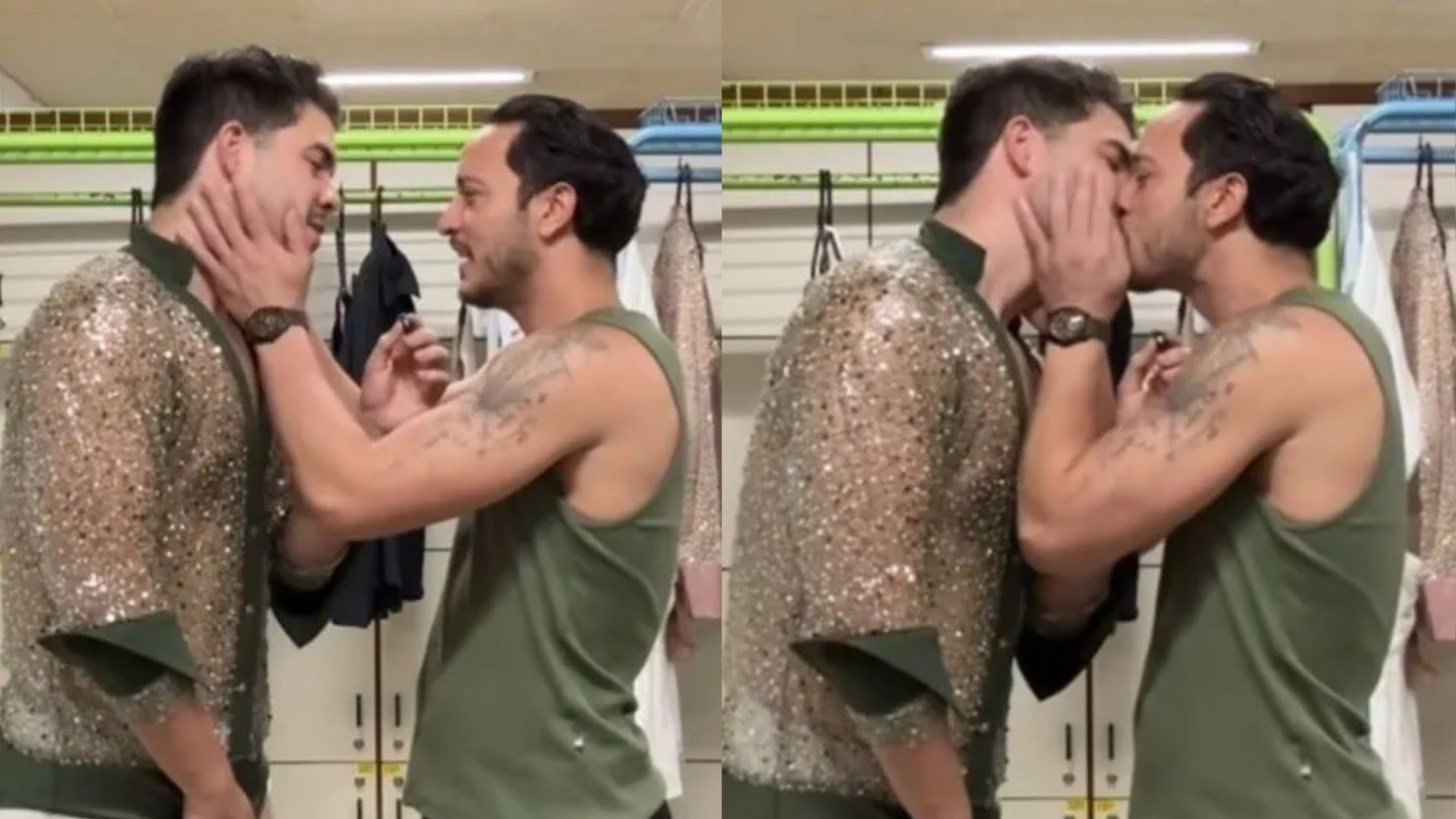 Álvaro E Allan Souza Lima Se Beijam Nos Bastidores Da Dança Dos Famosos