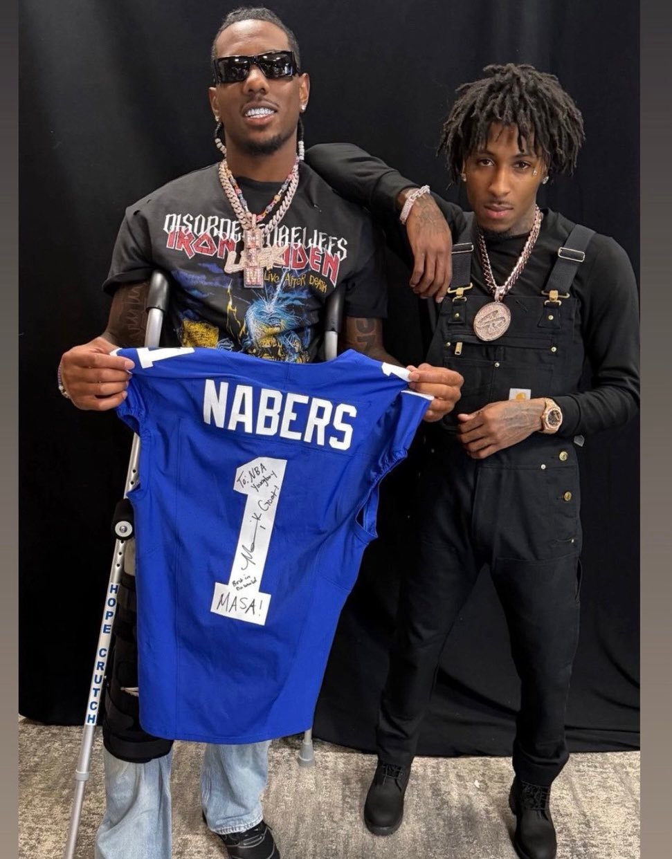 Malik Nabers Crutches Up at NBA YoungBoy's Sold-Out NJ Show—Day After ACL Tear
