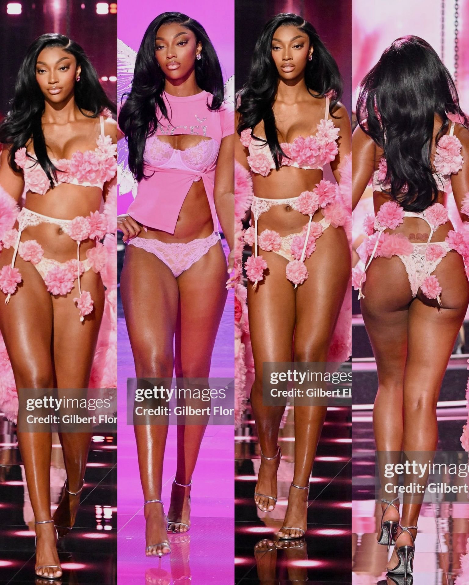 Angel Reese's VS Runway Reign: Rose Boa Bikini & Flower-Wrapped Lingerie SLAY