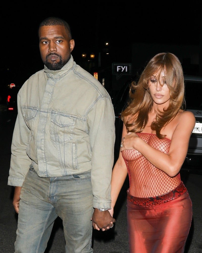 Kanye West and Bianca Censori Spotted in Bold Red Outfits After Night Out
