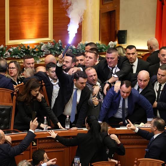 Physical Altercations Erupt in Albanian Parliament During Ongoing Weeklong Protests